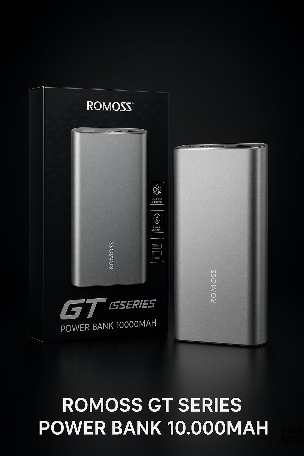 Romoss GT Serious Power bank 10,000MAH CDual Port with Charging Cable (Box Pack) (Premium Quality) 🔥