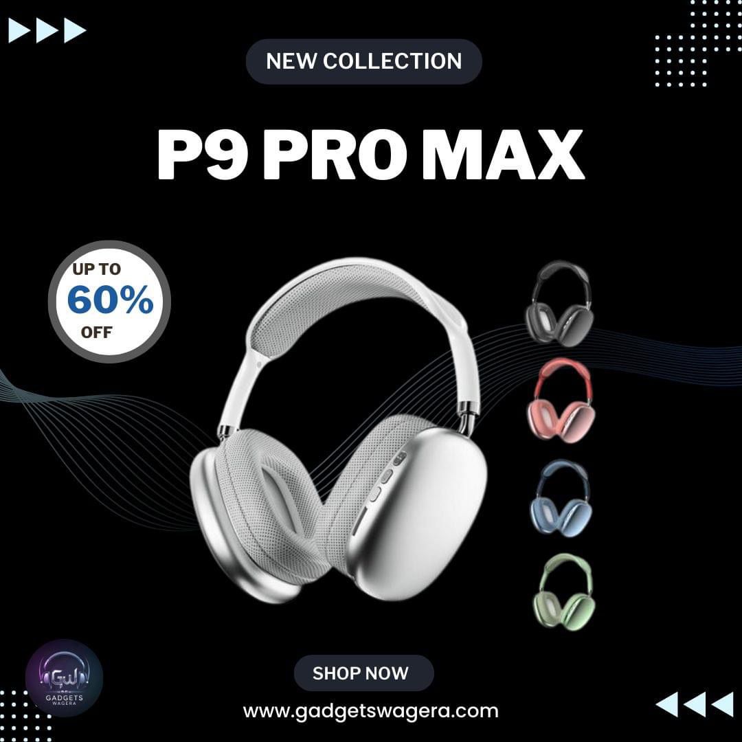Headpho🎧 P9 Pro Max Wireless Bluetoothnes with Box Packing (Mix/Random colors)  Connect to both android and IOS