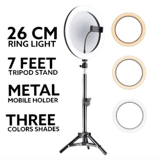 26 CM RING LIGHT WITH 3 MODES WITH 7 FIT STAND HIGH QUALITY