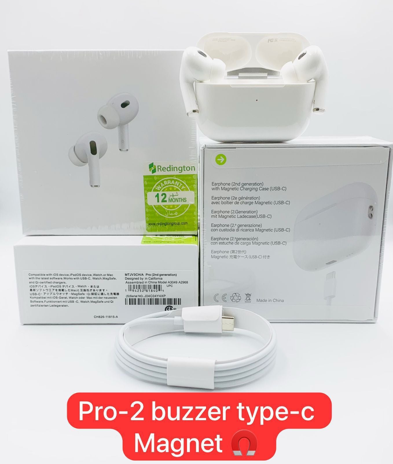 AIR PODS PRO 2 HIGH QUALITY WITH BUZZER TYPE